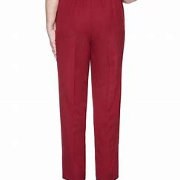 Alfred Dunner Madison Ave MERLOT Pull-On Back Elastic Classic Fit Pant Short NWT - Picture 2 of 2